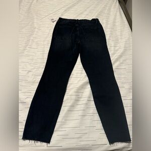 Good American jeans new with tag dark denim with raw hem